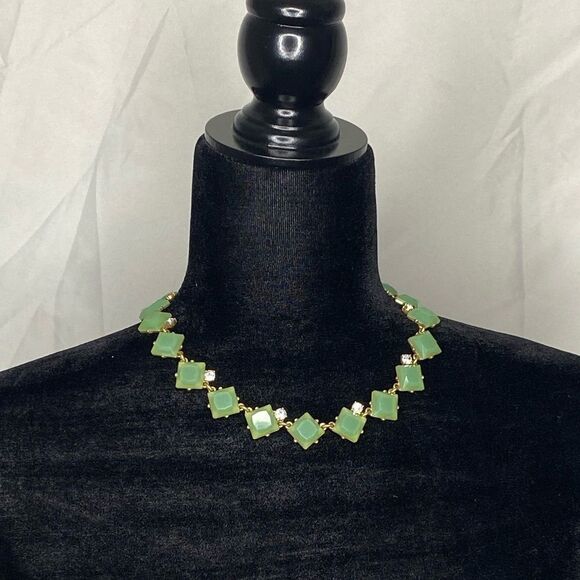 J. Crew Jewelry - J. Crew Seafoam Green Jeweled Necklace